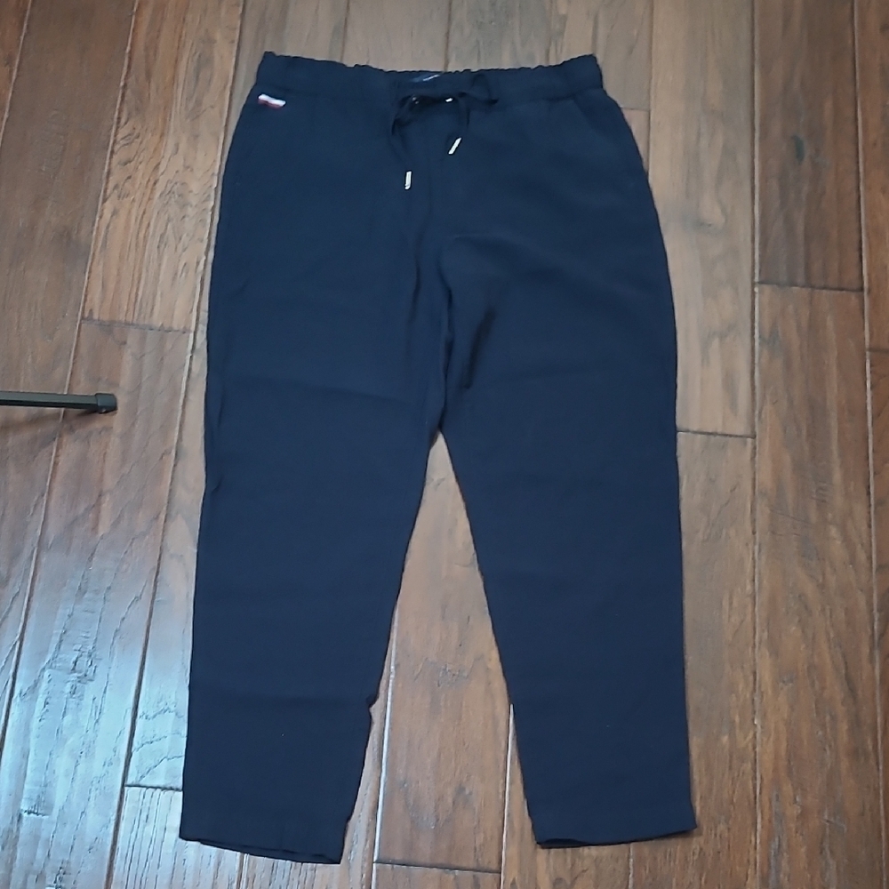 Tommy Hilfiger Navy Blue Pullon Pants with Drawstring Waist size Medium
